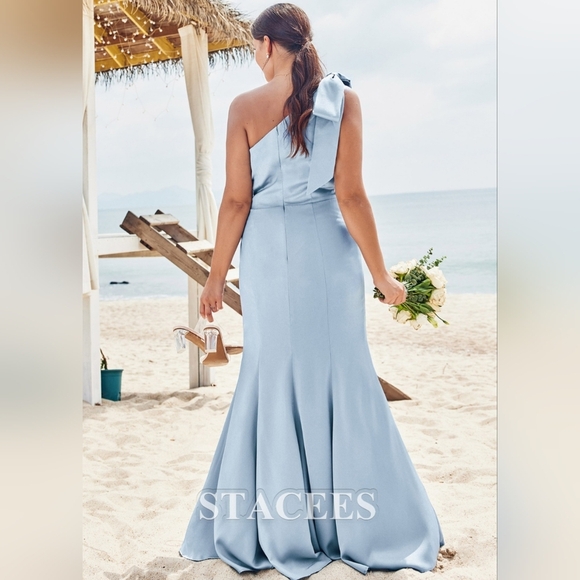 STACEES Light Blue One-Shoulder Dress - Picture 3 of 12